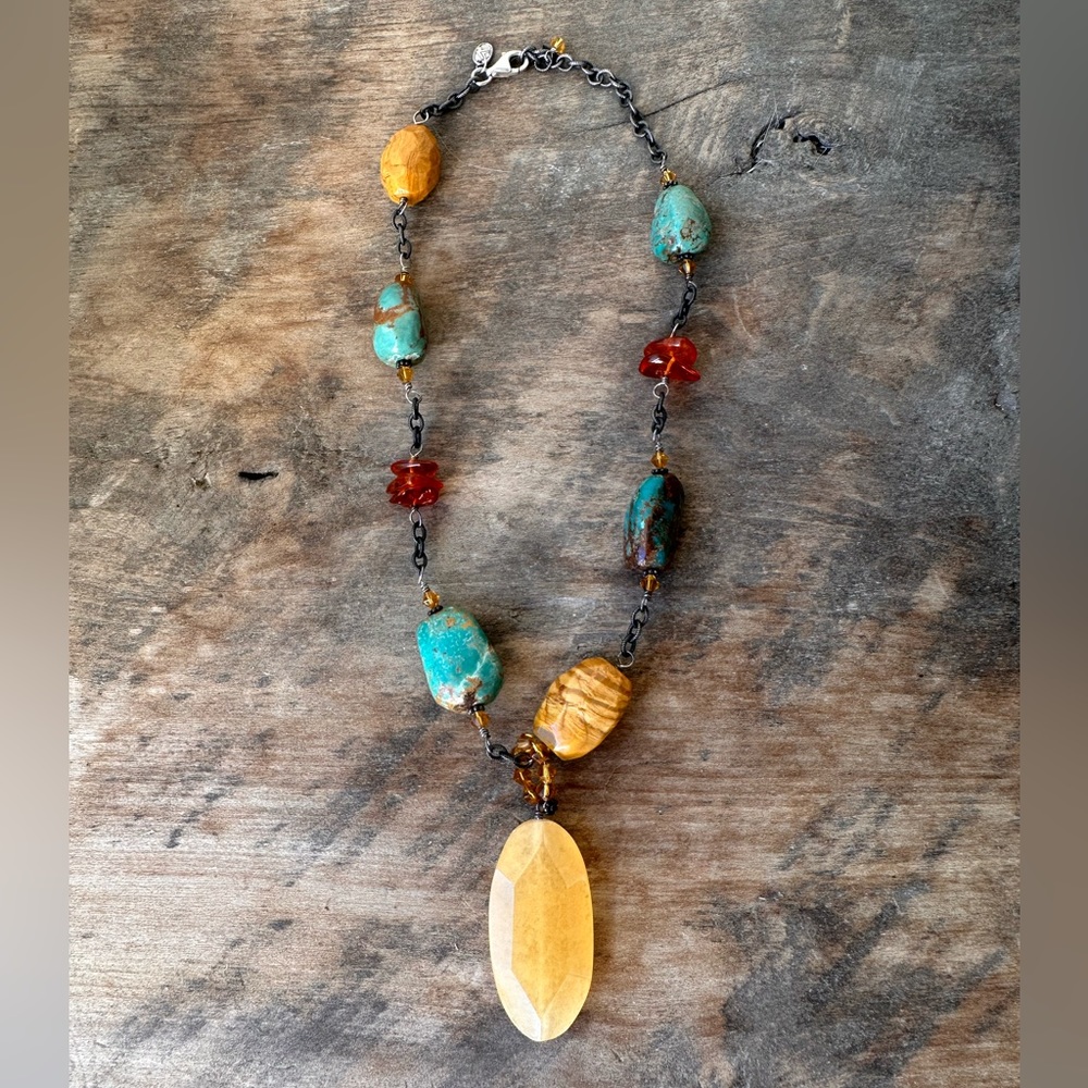 Silpada Multi Stone Sterling Silver Necklace